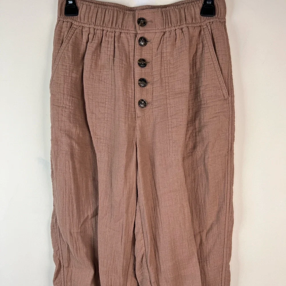 Madewell Linen Blend Tan Pull On Pants, XS